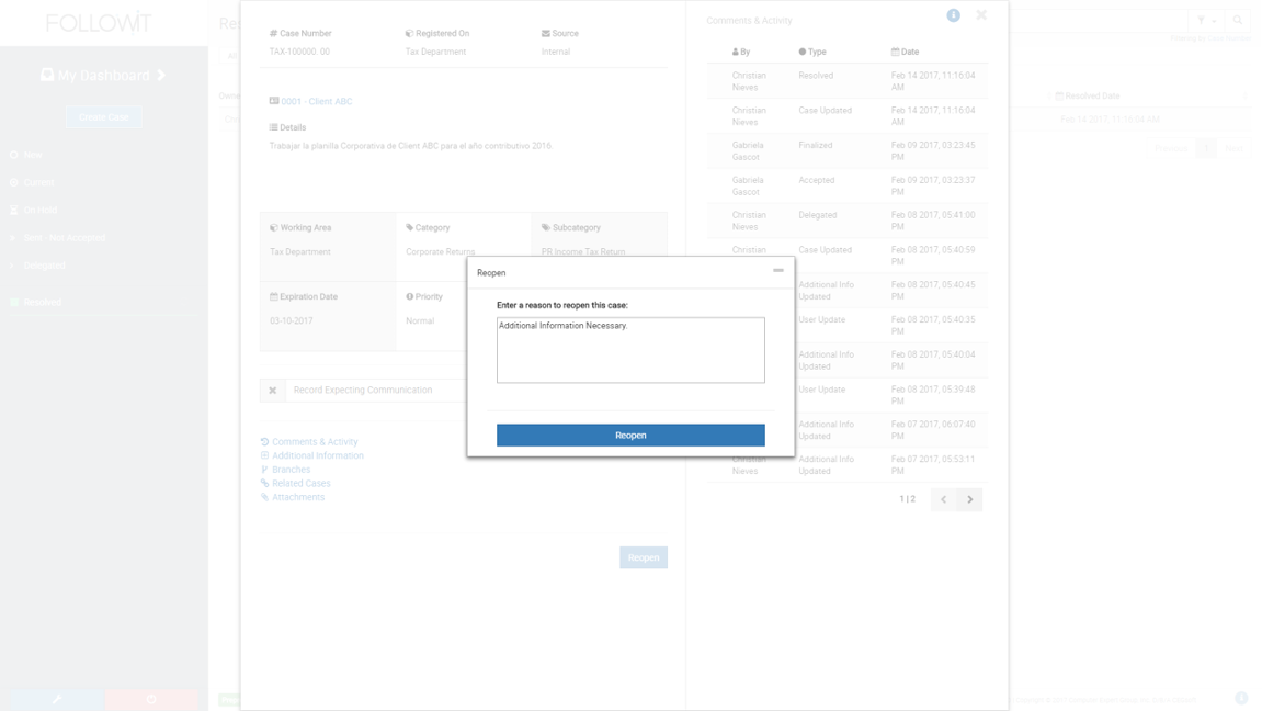 Quick Guides ReOpen Case